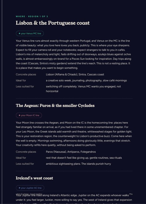 Sample region page from a real dossier
