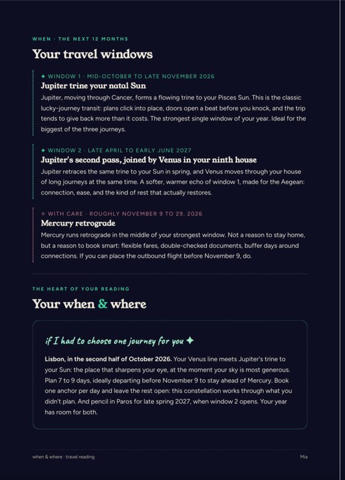 Sample recommendation page from a real dossier